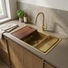 Pure.Sink Luxion Large gold sink 74x40 cm undermount, flush mount, and surface mount PLX7440-60